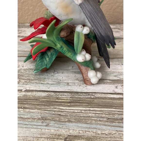 Lenox 1997 Christmas Chickadee • Ltd Ed Poinsettia Bird • COA Included NO Box - Picture 13 of 13